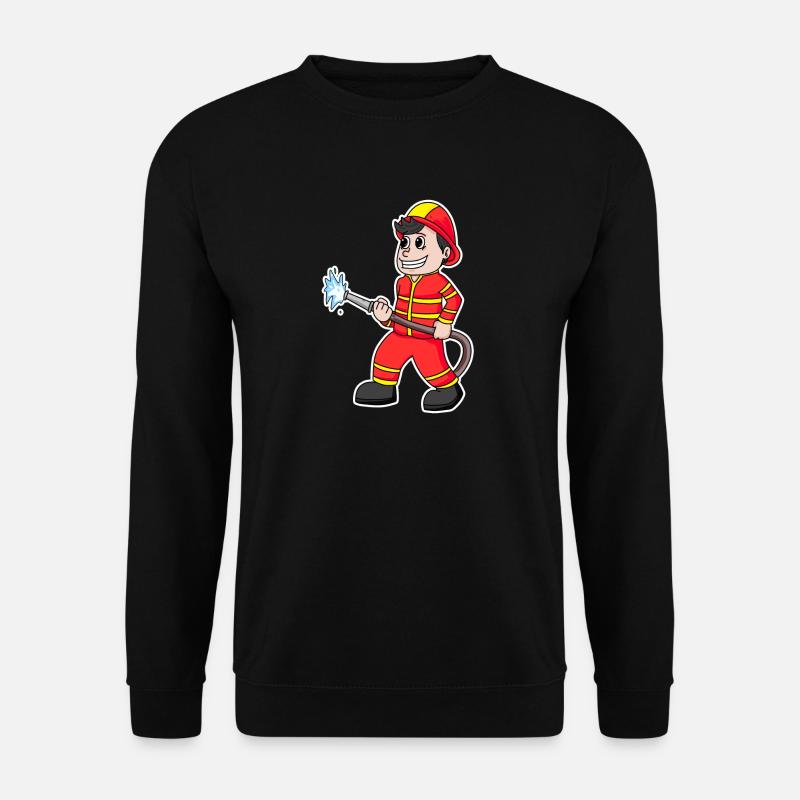 Feuerwehr Junge Feuerwehrmann - Unisex Pullover - Schwarz