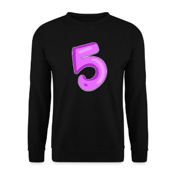 Number number 5 - Unisex Sweatshirt - black - Front - Alina (178cm) & Michal (187cm)