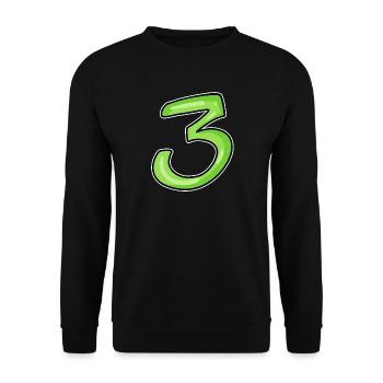 Drei - 3 - Nummer 3 - Zahl 3 - Unisex Pullover - Schwarz - Vorne - Alina (178cm) & Michal (187cm)