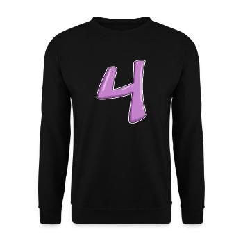 4 - Vier Zahl Nummer - Unisex Pullover - Schwarz - Vorne - Alina (178cm) & Michal (187cm)