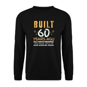 Opa 60 Jahre – Original & Funktionstüchtig - Unisex Pullover - Schwarz - Vorne - Alina (178cm) & Michal (187cm)