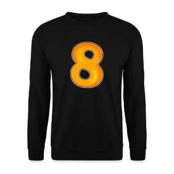 Number 8 Number Eight Motif - Unisex Sweatshirt - black - Front - Alina (178cm) & Michal (187cm)