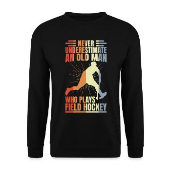 Hockey Großvater - Unisex Pullover - Schwarz - Vorne - Alina (178cm) & Michal (187cm)