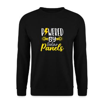 Solar Powered by Solar Panels Renewable Energy - Unisex Sweatshirt - black - Front - Alina (178cm) & Michal (187cm)