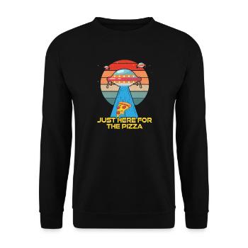 Just here for the Pizza - Unisex Pullover - Schwarz - Vorne - Alina (178cm) & Michal (187cm)