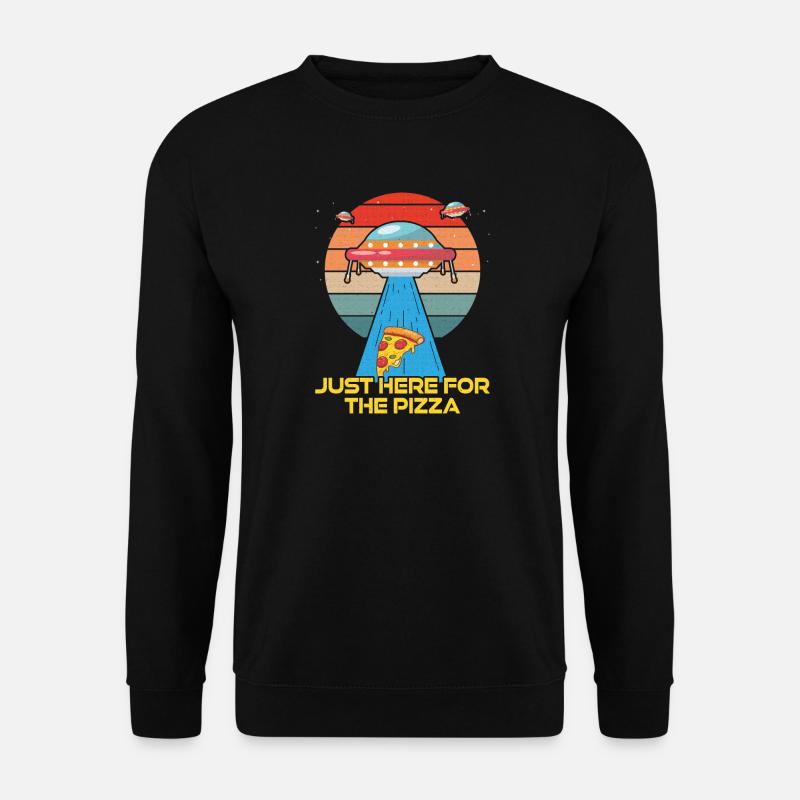 Just here for the Pizza - Unisex Pullover - Schwarz