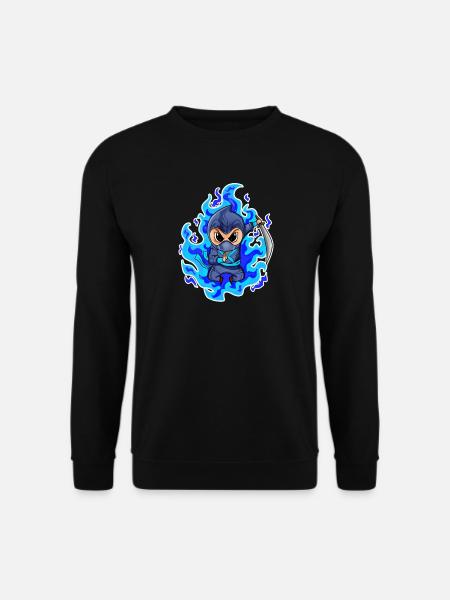 Ninja Motif Fire Blue - Unisex Sweatshirt - black