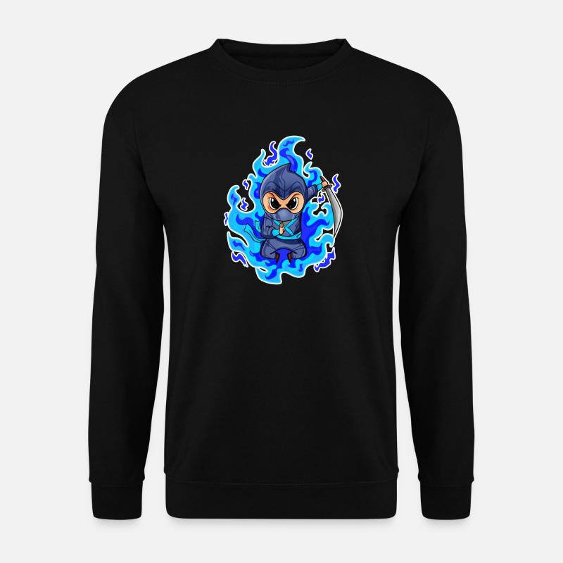 Ninja Motif Fire Blue - Unisex Sweatshirt - black