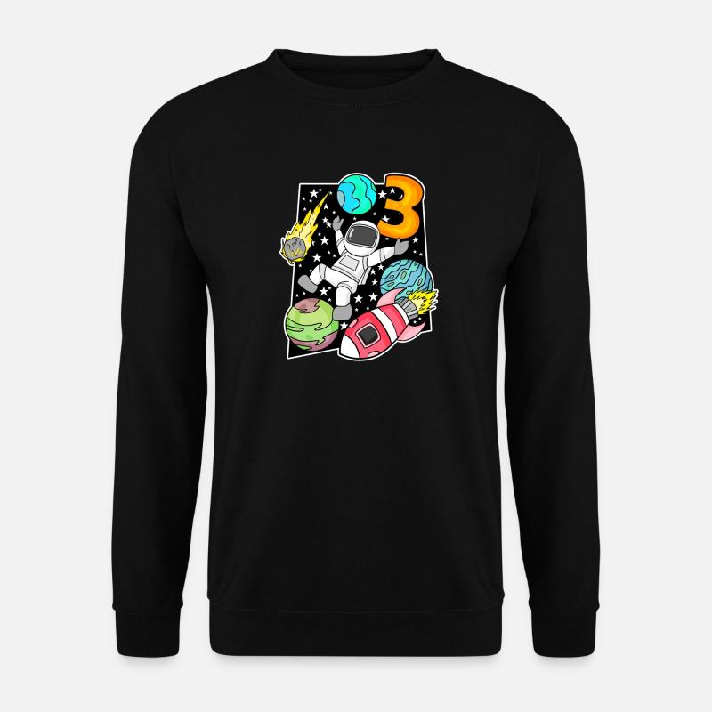 3 Birthday Boy Astronaut - Unisex Sweatshirt - black