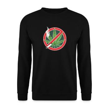 Cannabis Prohibition Sign Anti Stoner - Unisex Sweatshirt - black - Front - Alina (178cm) & Michal (187cm)