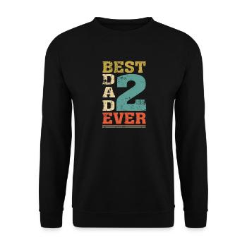 Best Dad Ever Dad 2 Kids Double Dad shirt - Unisex Sweatshirt - black - Front - Alina (178cm) & Michal (187cm)