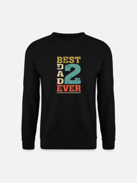 Best Dad Ever Vater 2 Kinder zweifacher Papa shirt - Unisex Pullover - Schwarz