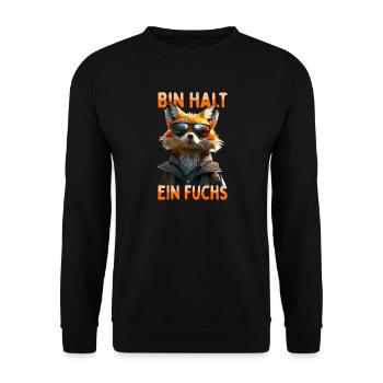 Fuchs Spruch Bin Halt Ein Fuchs Schlaue Füchse - Unisex Pullover - Schwarz - Vorne - Alina (178cm) & Michal (187cm)