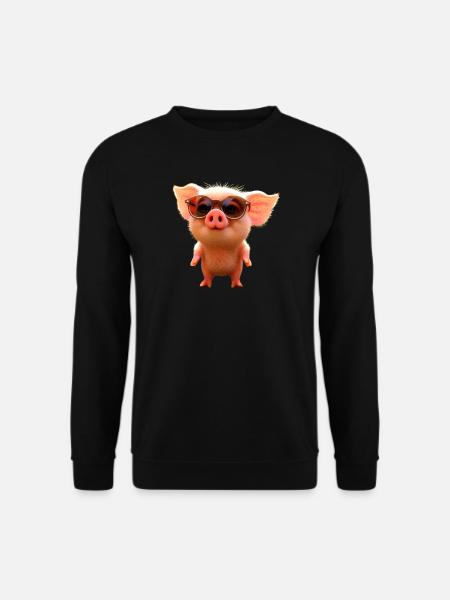 Schwein Hausschwein Schweine Ferkel Schweinchen - Unisex Pullover - Schwarz