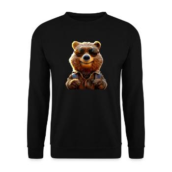 Brown Bear, Grizzly Bear, Bear Brothers, Dad, Wild Bears - Unisex Sweatshirt - black - Front - Alina (178cm) & Michal (187cm)