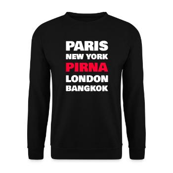 Chemise Pirna – Petites villes contre métropoles du monde - Sweat-shirt Unisexe - noir - Devant - Alina (178cm) & Michal (187cm)