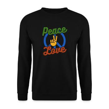Peace Love - Unisex Sweatshirt - black - Front - Alina (178cm) & Michal (187cm)