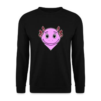 Axolotl Motif Kids - Unisex Sweatshirt - black - Front - Alina (178cm) & Michal (187cm)