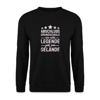 Grundschule Geschafft 2026 Grundschule Abschied - Unisex Pullover - Schwarz - Vorne - Alina (178cm) & Michal (187cm)