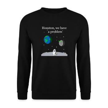 Houston We Have a Problem - Unisex Pullover - Schwarz - Vorne - Alina (178cm) & Michal (187cm)