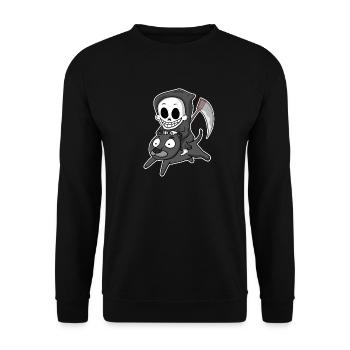 Grim Reaper Motif Wildcat - Unisex Sweatshirt - black - Front - Alina (178cm) & Michal (187cm)