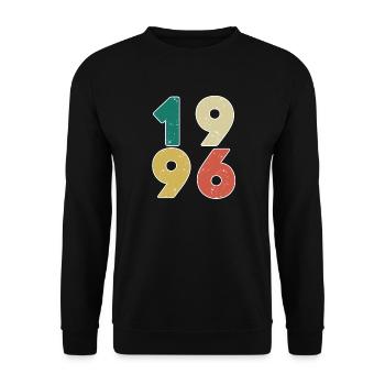 1996 - Jahrgang 1996 - Baujahr 1996 - Unisex Pullover - Schwarz - Vorne - Alina (178cm) & Michal (187cm)
