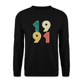 1991 - Born 1991 - Built in 1991 - Unisex Sweatshirt - black - Front - Alina (178cm) & Michal (187cm)