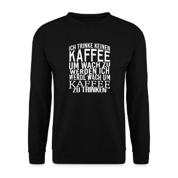 Kaffee Sprüche lustig - Unisex Pullover - Schwarz - Vorne - Alina (178cm) & Michal (187cm)