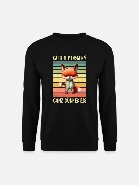 Fuchs Morgenmuffel - Unisex Pullover - Schwarz