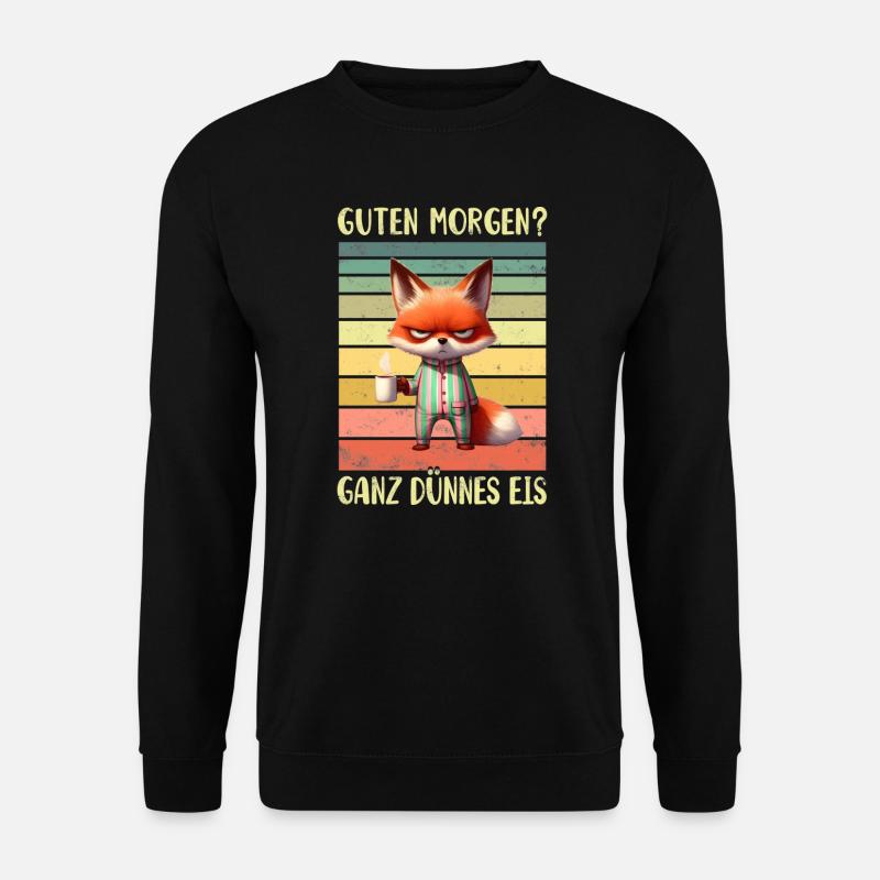 Fuchs Morgenmuffel - Unisex Pullover - Schwarz