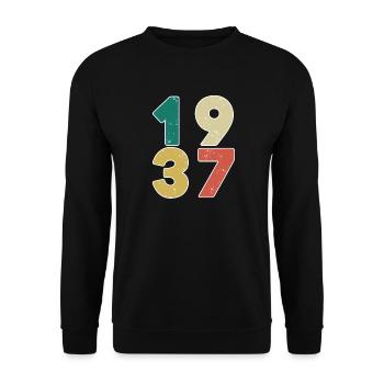 1937 - Né en 1937 - Construit en 1937 - Sweat-shirt Unisexe - noir - Devant - Alina (178cm) & Michal (187cm)