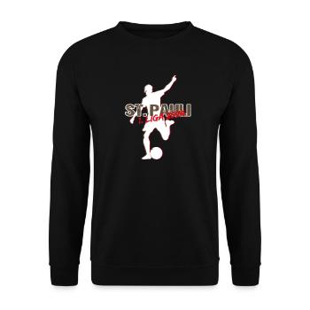 St Pauli Aufsteiger - Unisex Pullover - Schwarz - Vorne - Alina (178cm) & Michal (187cm)