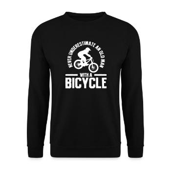 Fahrrad Radfahrer BMX - Unisex Pullover - Schwarz - Vorne - Alina (178cm) & Michal (187cm)