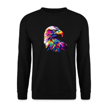 Eagle Pop Art Bright Colors Golden Eagle White-tailed Eagle - Unisex Sweatshirt - black - Front - Alina (178cm) & Michal (187cm)