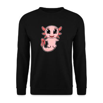 Axolotl Motif Kids Cute - Unisex Sweatshirt - black - Front - Alina (178cm) & Michal (187cm)