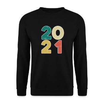 2021 - Jahrgang 2021 - Baujahr 2021 - Unisex Pullover - Schwarz - Vorne - Alina (178cm) & Michal (187cm)