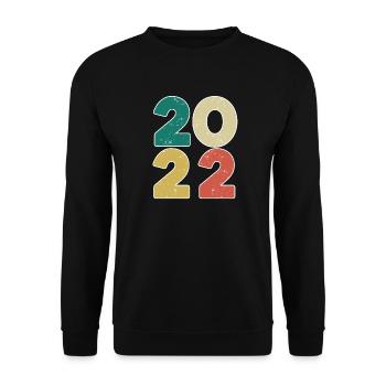 2022 - Jahrgang 2022 - Baujahr 2022 - Unisex Pullover - Schwarz - Vorne - Alina (178cm) & Michal (187cm)
