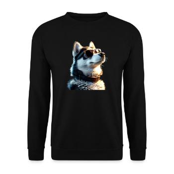 Husky Dogs Lover Dog Love Siberian Huskies - Unisex Sweatshirt - black - Front - Alina (178cm) & Michal (187cm)