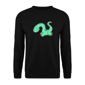 Dino Motif Dinosaur Green - Unisex Sweatshirt - black - Front - Alina (178cm) & Michal (187cm)