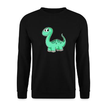 Dino Motif Dinosaur Green - Unisex Sweatshirt - black - Front - Alina (178cm) & Michal (187cm)