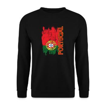Portugal Flagge - Unisex Pullover - Schwarz - Vorne - Alina (178cm) & Michal (187cm)