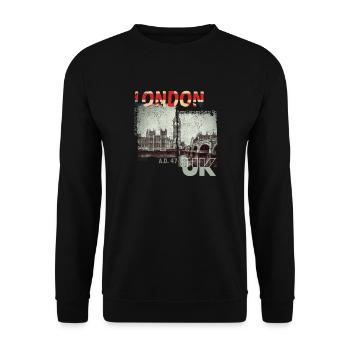 London UK Vintage - Unisex Pullover - Schwarz - Vorne - Alina (178cm) & Michal (187cm)