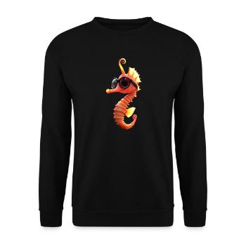 Seahorse Aquarist Angler Cute Seahorse - Unisex Sweatshirt - black - Front - Alina (178cm) & Michal (187cm)