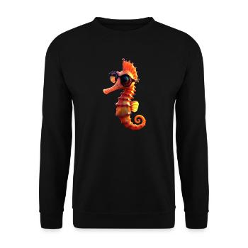 Seahorse Aquarist Angler Cute Seahorse - Unisex Sweatshirt - black - Front - Alina (178cm) & Michal (187cm)