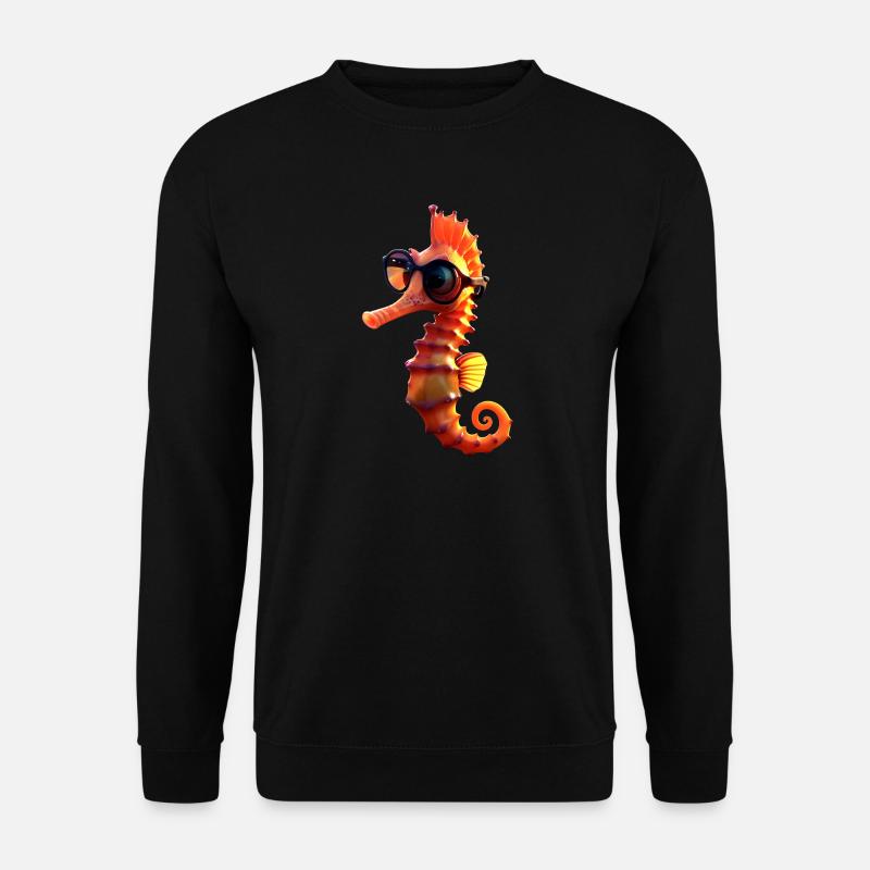 Seepferdchen Aquarist Angler Süßes Seepferdchen - Unisex Pullover - Schwarz