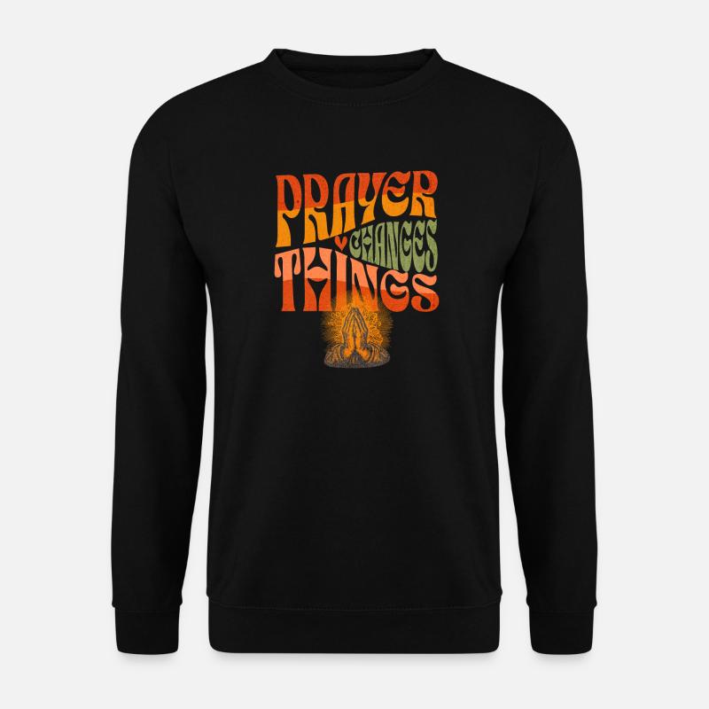 Gebetshände Motiv mit Friedenswunsch - Unisex Pullover - Schwarz