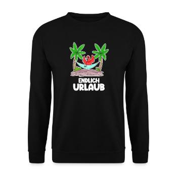 Urlaub Ferien Frei - Unisex Pullover - Schwarz - Vorne - Alina (178cm) & Michal (187cm)