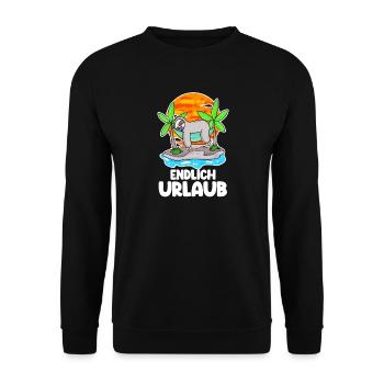 Urlaub Spruch - Unisex Pullover - Schwarz - Vorne - Alina (178cm) & Michal (187cm)