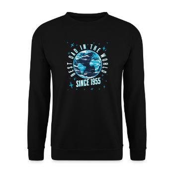 Best dad in the world since 1955 Father's Day - Unisex Sweatshirt - black - Front - Alina (178cm) & Michal (187cm)