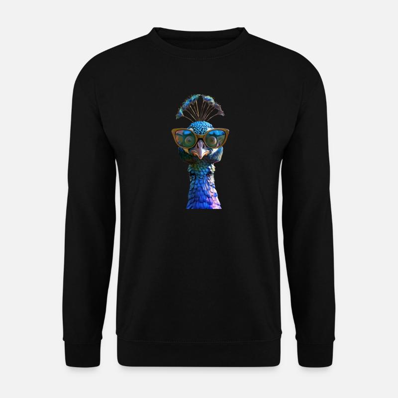 Pfau Blauer Pfau Pfauen Peacock Rad Pfauenrad Pfau - Unisex Pullover - Schwarz